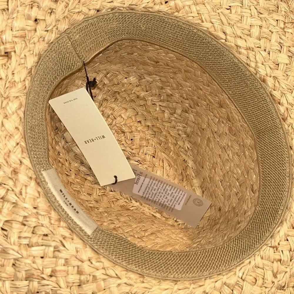 Will + Bear Tan Raffia Straw Unisex Hat(Size Large)